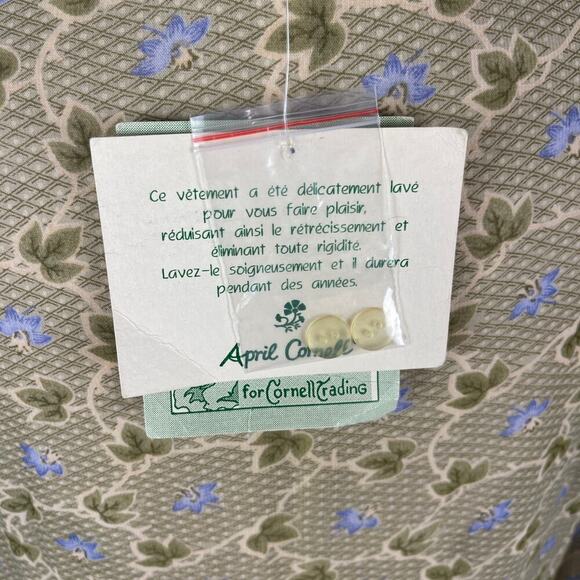 90s April Cornell Rayon Floral Maxi Button Front Sheer Dress Size Small FLAWED - Picture 7 of 16